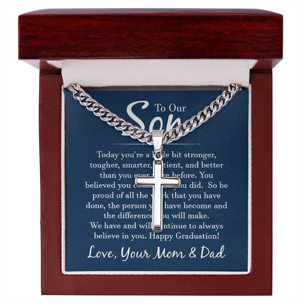 Artisan Cross Necklace - For Son From Mom & Dad